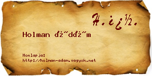 Holman Ádám névjegykártya